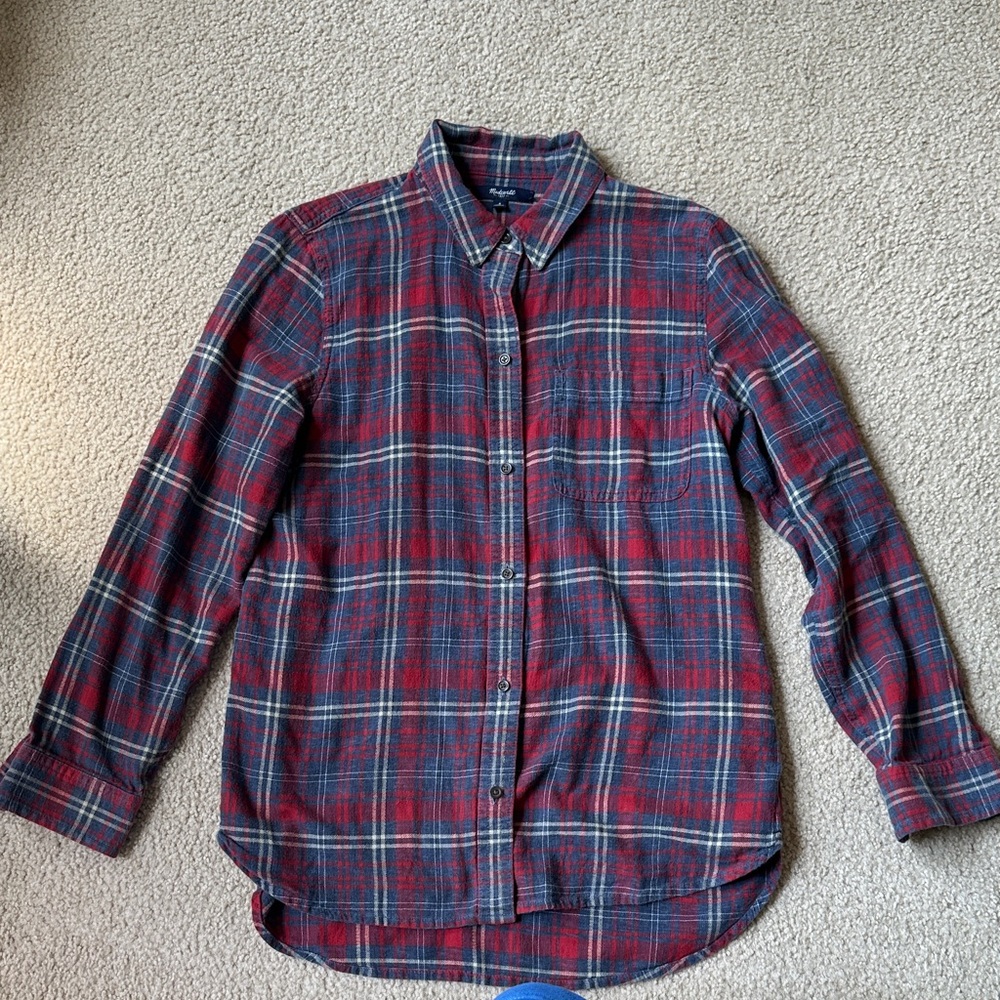 Madewell Flannel Boyfriend Shirt in Bainbridge Plaid Size Small